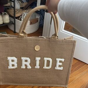 Bride Jute Tote Bag - Tan